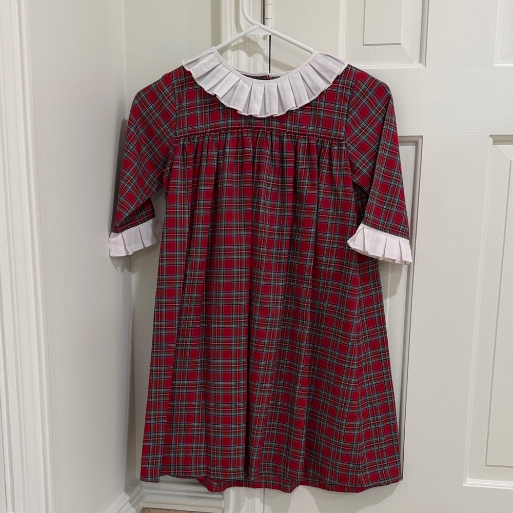 Plaid Red and White Kids Dress